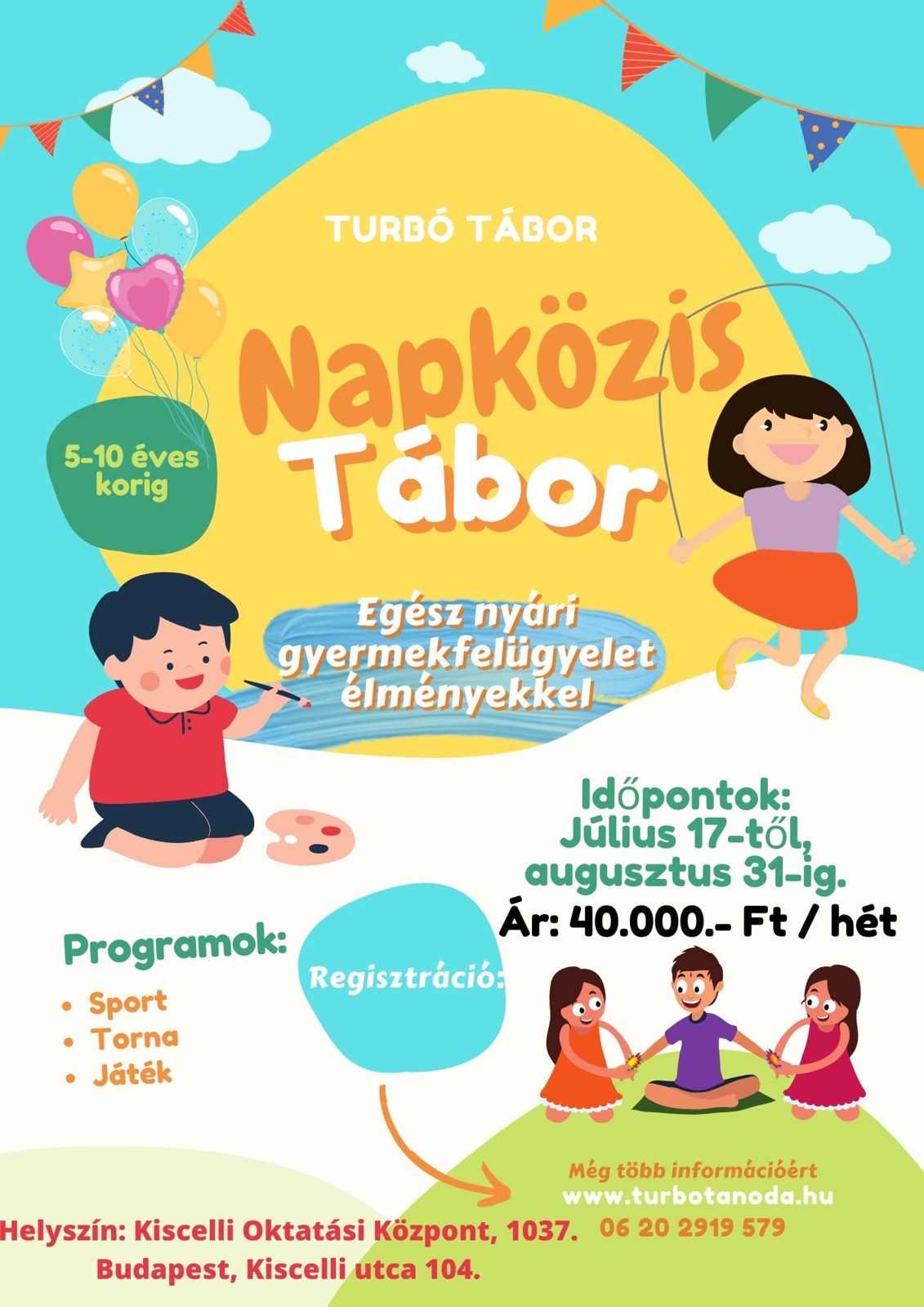 TURBÓ TÁBOR – Napközis